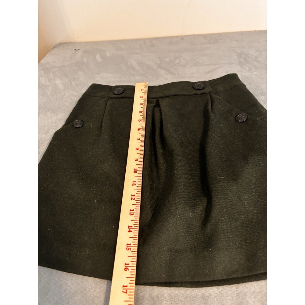 Banana Republic Womens Wool Mini Skirt Sz 2 Military Preppy Twee Academia Ivy - Picture 7 of 12